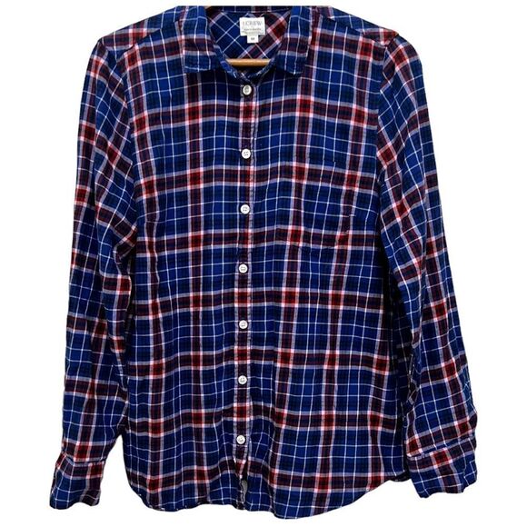 J Crew Shirt, Boy Fit Plaid Shirt Size M - Picture 1 of 5